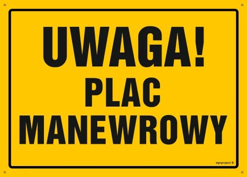   OA171 Uwaga! Plac manewrowy OA171_300x215_BN BN - Płyta PVC ŻÓŁTA 0,6mm