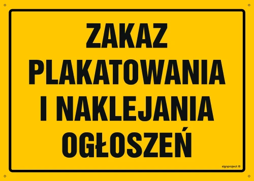   OA175 Zakaz plakatowanie i naklejanie ogłoszeń OA175_300x215_FN FN - Folia samoprzylepna