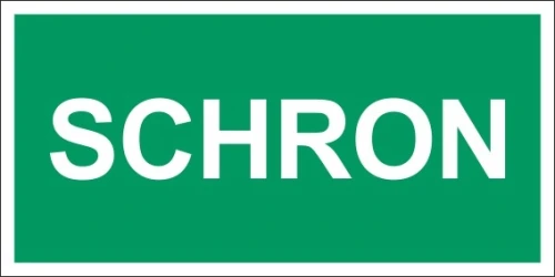   SCHRON - znak ochrony ludności - 200x100 odblaskowy z przylepcami płyta pcv NF003_200x100_PS List