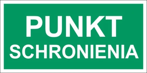   PUNKT SCHRONIENIA znak ochrony ludności 200x100 oblaskowy + przylepce NF002_200x100_PS