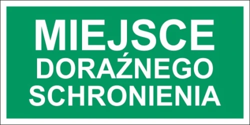   Miejsce doraźnego schronienia - znak ochrony ludności 200x100 - odblaskowy NF005_200x100_PS L